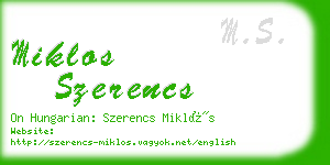 miklos szerencs business card